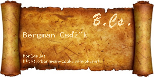 Bergman Csák névjegykártya